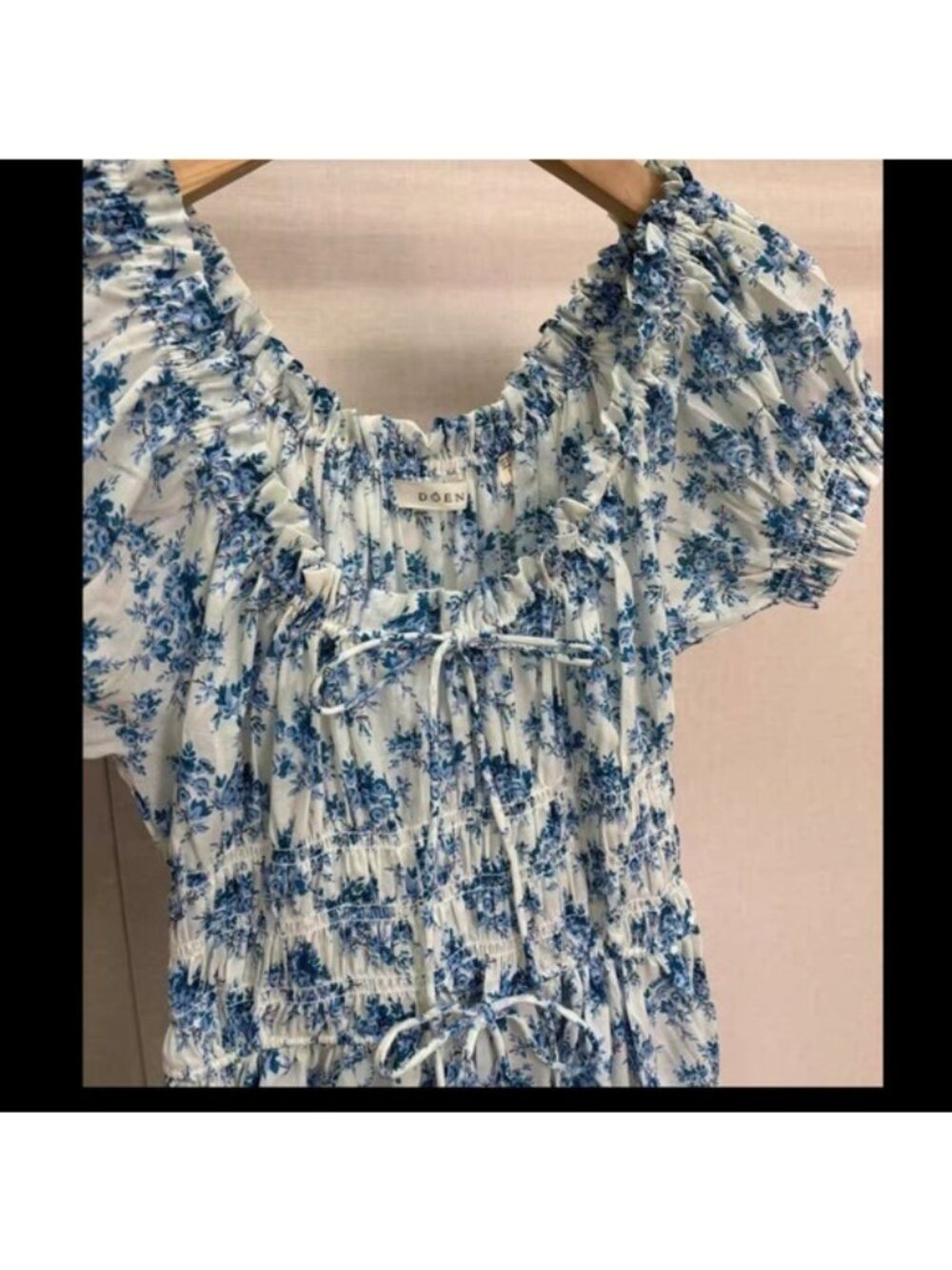 Doen Ashlynn tie-detailed floral-print organic cotton voile midi dress, M - Picture 8 of 13